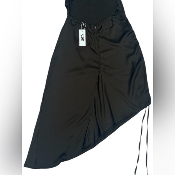 CBR NWT Women’s Asymmetrical Ruched Side Open Back Brown Dress Size: S - Picture 7 of 7